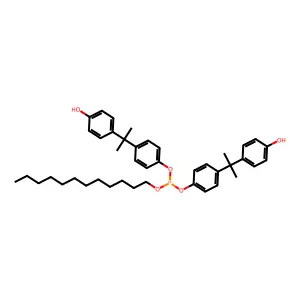 Dodecyl bis[4-[1-(4-hydroxyphenyl)-1-methylethyl]phenyl] phosphite structure