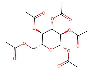 beta-D-Galactopyranose pentaacetate structure