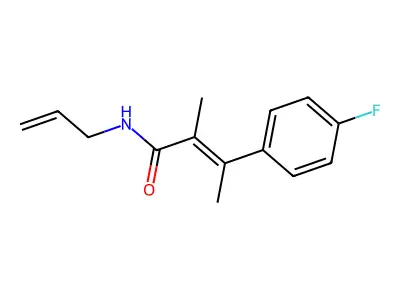 3-(4-fluorophenyl)-2-methyl-N-prop-2-enylbut-2-enamide structure