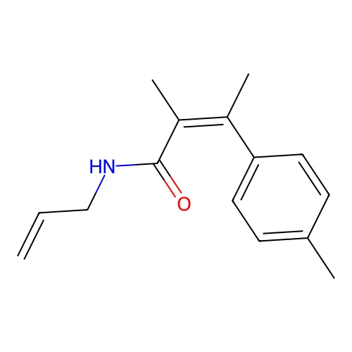 2-methyl-3-(4-methylphenyl)-N-prop-2-enylbut-2-enamide structure