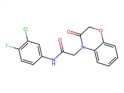 N-(3-chloro-4-fluorophenyl)-2-(3-oxo-1,4-benzoxazin-4-yl)acetamide structure