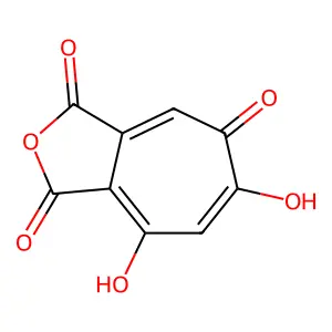 4,7-Dihydroxy-1H-cyclohepta(c)furan-1,3,6-trione structure