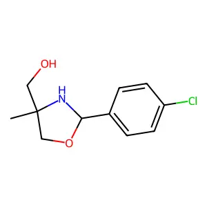[2-(4-Chlorophenyl)-4-methyl-1,3-oxazolidin-4-yl]methanol structure