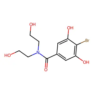 Benzamide, 4-bromo-3,5-dihydroxy-N,N-bis(2-hydroxyethyl)- structure
