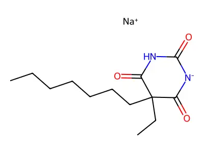5-Ethyl-5-heptyl-1,3-diazinane-2,4,6-trione structure