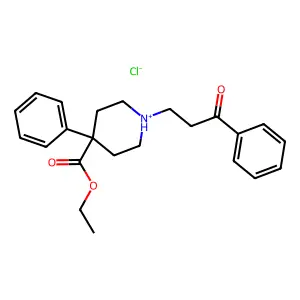 Isonipecotic acid, 1-(2-benzoylethyl)-4-phenyl-, ethyl ester, hydrochloride structure