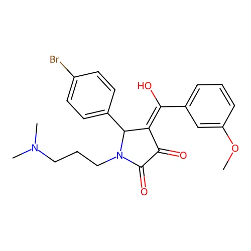 (4E)-5-(4-bromophenyl)-1-[3-(dimethylamino)propyl]-4-[hydroxy-(3-methoxyphenyl)methylidene]pyrrolidine-2,3-dione structure