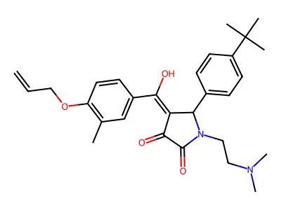 5-(4-tert-butylphenyl)-1-(2-dimethylaminoethyl)-4-[hydroxy-(3-methyl-4-prop-2-enoxyphenyl)methylidene]pyrrolidine-2,3-dione structure