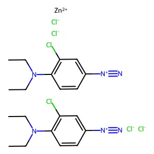 Benzenediazonium, 3-chloro-4-(diethylamino)-, (T-4)-tetrachlorozincate(2-) (2:1) structure