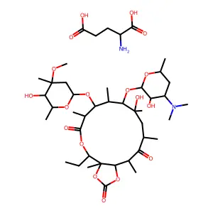 Erythromycin, cyclic 11,12-carbonate, L-glutamate (1:1) structure