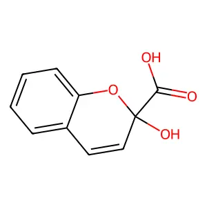 2-Hydroxychromene-2-carboxylic acid structure