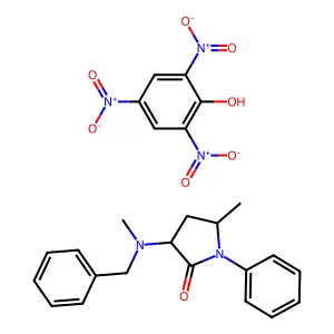 2-Pyrrolidinone, 3-(N-benzyl-N-methylamino)-5-methyl-1-phenyl-, picrate, (E)- structure