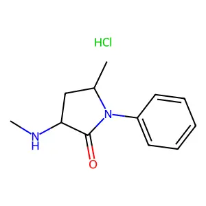 5-Methyl-3-(methylamino)-1-phenylpyrrolidin-2-one--hydrogen chloride (1/1) structure