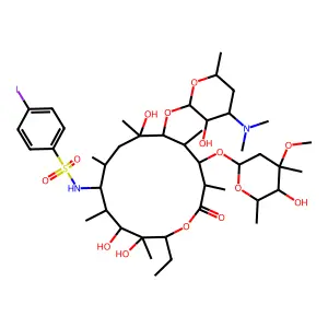 Erythromycin, 9-deoxo-9-(((4-iodophenyl)sulfonyl)amino)-, (9S)- structure