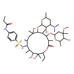 Erythromycin, 9-deoxo-9-(((4-((1-oxopropyl)amino)phenyl)sulfonyl)amino)-, (9S)- structure