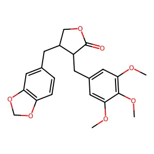2-(3,4,5-Trimethoxybenzyl)-3-(3,4-methylenedioxybenzyl) butyrolactone structure