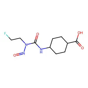 cis-4-(3-(2-Fluoroethyl)-3-nitrosoureido)cyclohexanecarboxylic acid structure