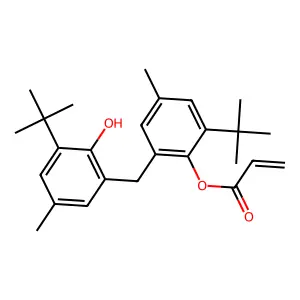 2-tert-Butyl-6-(3-tert-butyl-2-hydroxy-5-methylbenzyl)-4-methylphenyl acrylate structure