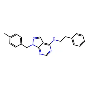 1-(4-methylbenzyl)-N-(2-phenylethyl)-1H-pyrazolo[3,4-d]pyrimidin-4-amine structure