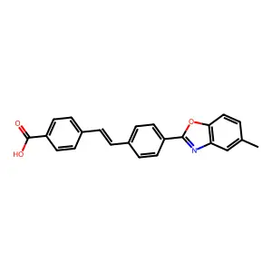 Benzoic acid, 4-(2-(4-(5-methyl-2-benzoxazolyl)phenyl)ethenyl)- structure