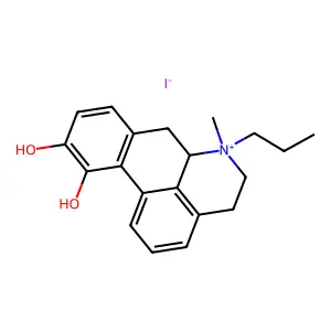 Aporphinium, 10,11-dihydroxy-6-propyl-, iodide structure