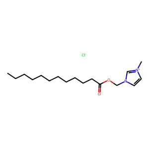 1-((Dodecanoyloxy)methyl)-3-methyl-1H-imidazol-3-ium chloride structure
