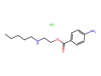 2-(4-Aminobenzoyl)oxyethyl-pentylazanium chloride structure