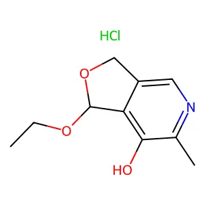 1-Ethoxy-1,3-dihydro-7-hydroxy-6-methylfuro(3,4-c)pyridinium chloride structure