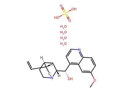 Sulfuric acid--6'-methoxycinchonan-9-ol--water (1/1/4) structure