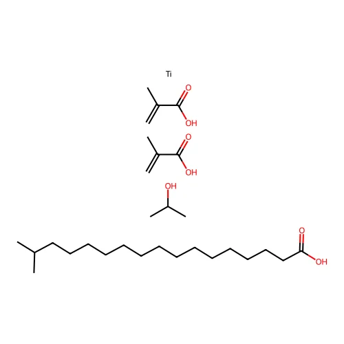 (Isooctadecanoato-O)bis(methacrylato-O)(propan-2-olato)titanium structure