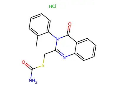 4(3H)-Quinazolinone, 2-(S-carbamoylthiomethyl)-3-(o-tolyl)-, hydrochloride structure
