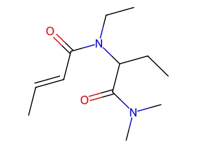 N-(1-(dimethylamino)-1-oxobutan-2-yl)-N-ethylbut-2-enamide structure