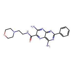4,7-Diamino-N-(2-(4-morpholinyl)ethyl)-2-phenyl-6-pteridinecarboxamide structure