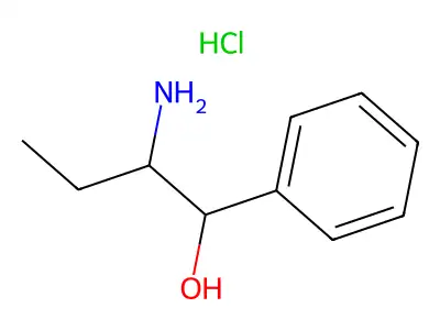 Benzyl alcohol, alpha-(1-aminopropyl)-, hydrochloride, (+-)- structure