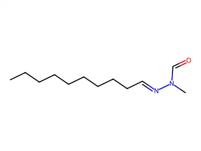 Decanal n-formyl-n-methyl hydrazone structure