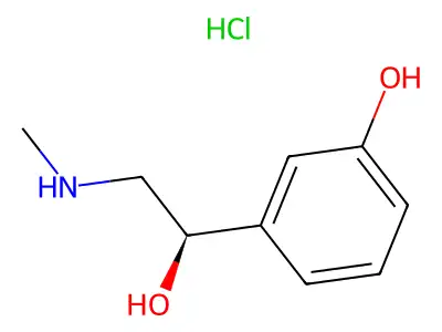 [2-Hydroxy-2-(3-hydroxyphenyl)ethyl]-methylazanium chloride structure