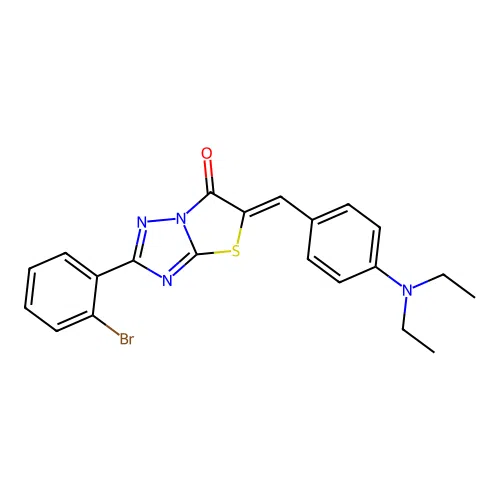 (Z)-2-(2-bromophenyl)-5-(4-(diethylamino)benzylidene)thiazolo[3,2-b][1,2,4]triazol-6(5H)-one structure
