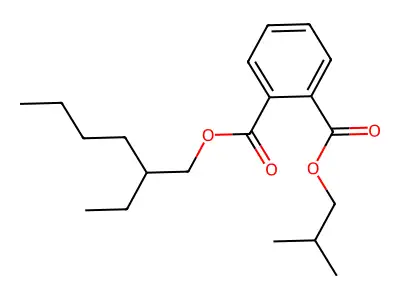 1,2-Benzenedicarboxylic acid, 1-(2-ethylhexyl) 2-(2-methylpropyl) ester structure