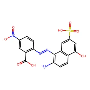 2-((2-Amino-5-hydroxy-7-sulpho-1-naphthyl)azo)-5-nitrobenzoic acid structure
