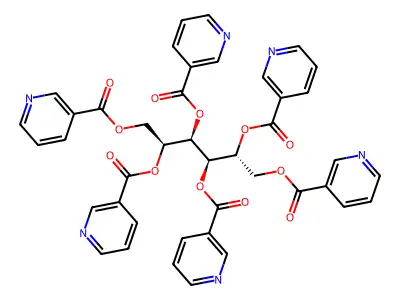 D-Glucitol, hexa-3-pyridinecarboxylate structure