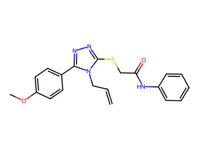 2-((4-Allyl-5-(4-methoxyphenyl)-4H-1,2,4-triazol-3-YL)thio)-N-phenylacetamide structure