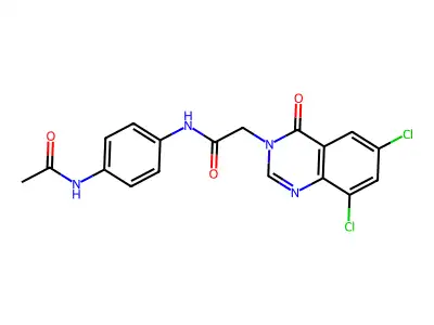 N-(4-(Acetylamino)phenyl)-2-(6,8-dichloro-4-oxo-3(4H)-quinazolinyl)acetamide structure