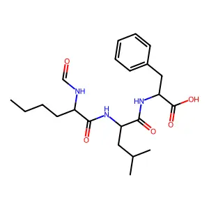 N-Formylnorleucyl-leucyl-4-phenylalanine structure