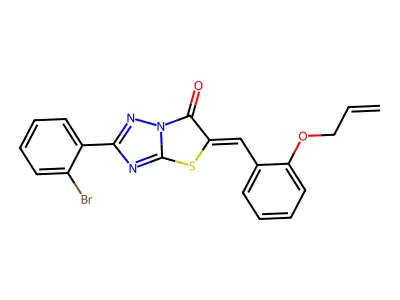 (5Z)-5-[2-(allyloxy)benzylidene]-2-(2-bromophenyl)[1,3]thiazolo[3,2-b][1,2,4]triazol-6(5H)-one structure