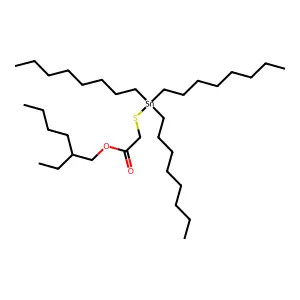 Acetic acid, [(trioctylstannyl)thio]-, 2-ethylhexyl ester structure