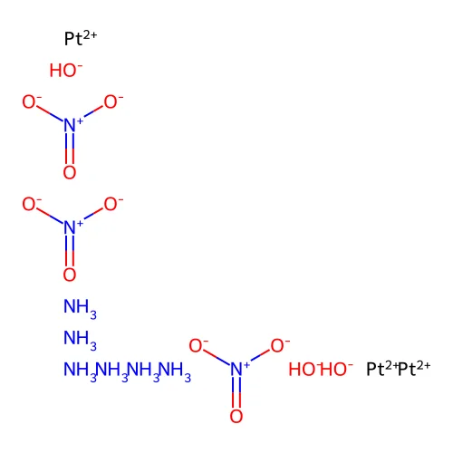 Platinum(3+), hexaamminetri-mu-hydroxytri-, cyclo, trinitrate structure