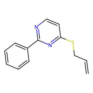 2-Phenyl-4-(2-propen-1-ylthio)-pyrimidine structure