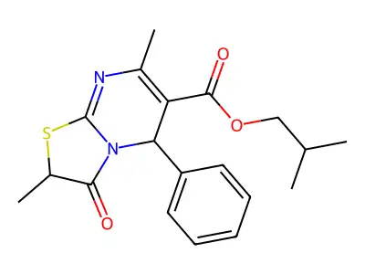 isobutyl 2,7-dimethyl-3-oxo-5-phenyl-2,3-dihydro-5H-[1,3]thiazolo[3,2-a]pyrimidine-6-carboxylate structure