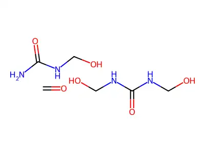 (Hydroxymethyl)urea; 1,3-bis(hydroxymethyl)urea; formaldehyde structure