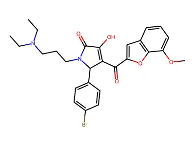 1-[3-(diethylamino)propyl]-5-(4-bromophenyl)-3-hydroxy-4-[(7-methoxybenzo[d]fu ran-2-yl)carbonyl]-3-pyrrolin-2-one structure